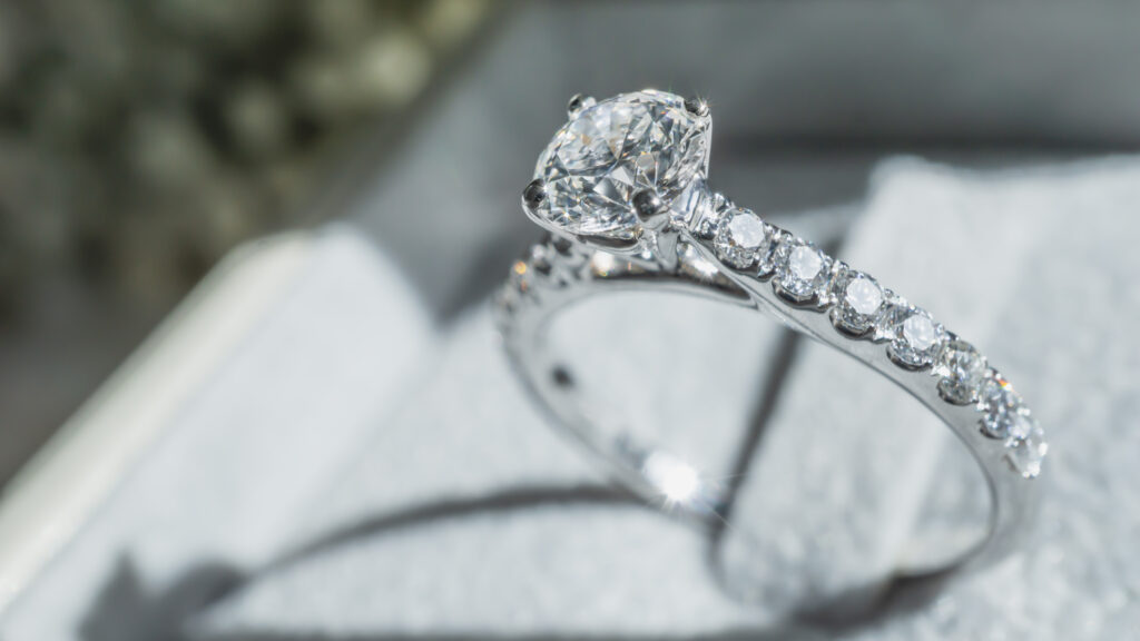 up close image of a diamond ring